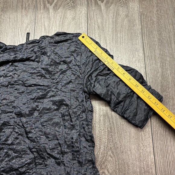 Sarah Picini Avant Garde Crinkle Dress Navy Designer Italy 3 - Picture 8 of 10